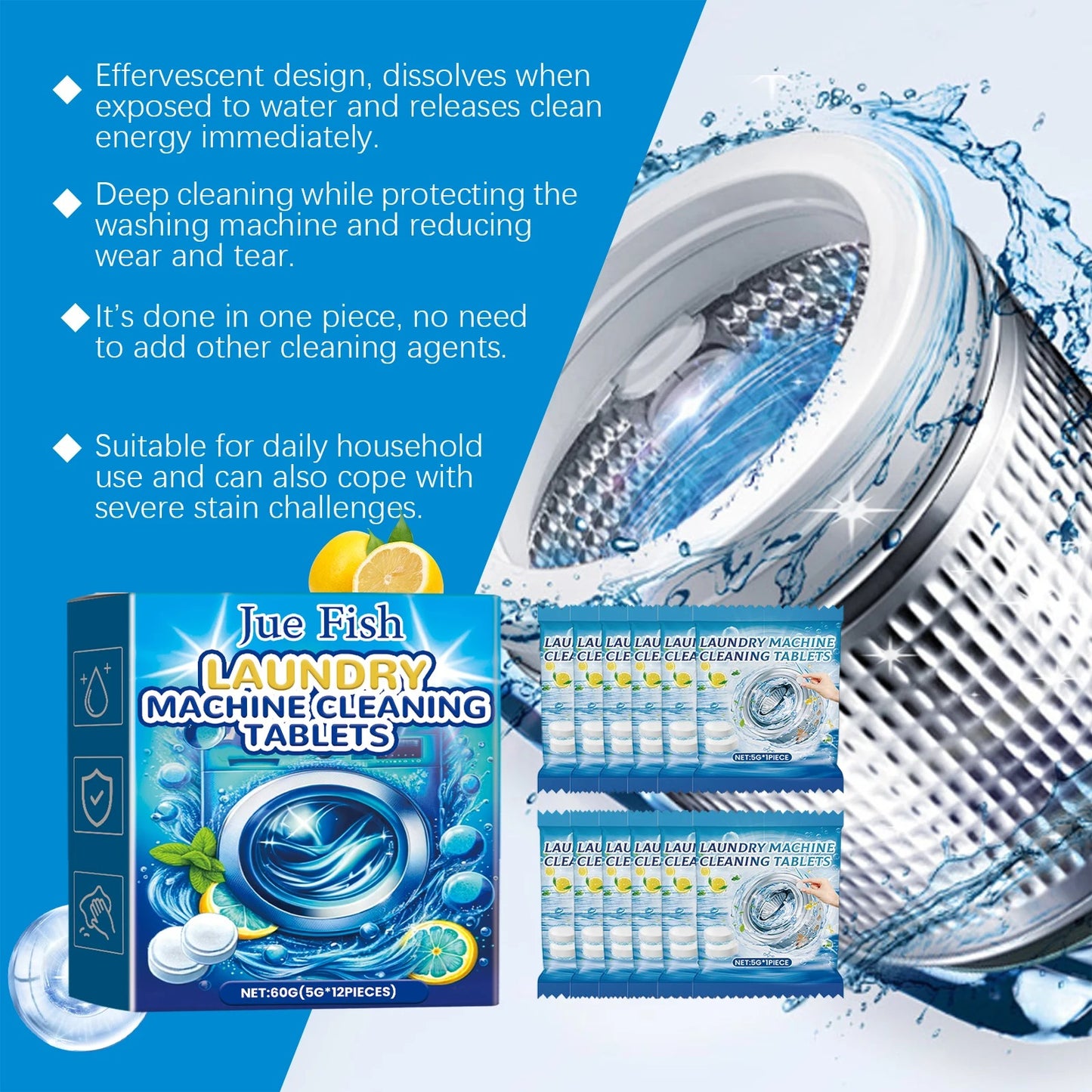 Imported 12 PCS/Box Washing Machine Tablets